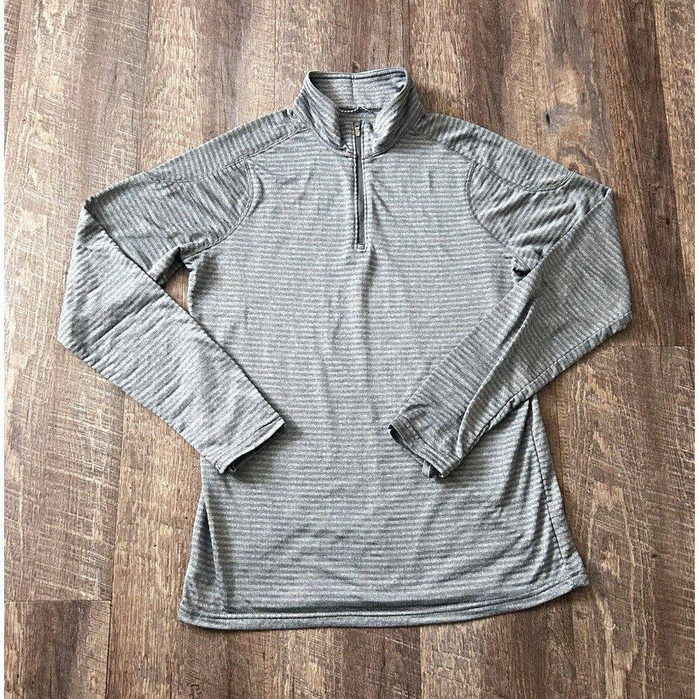 Charles River Apparel Men’s M Gray 1/4 Zip Waffle Knit Pullover Performance